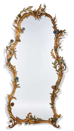 PAIR OF FRENCH POLYCHROME, PARCEL-GILT WROUGHT-IRON CONSOLES AND MIRRORS - photo 9