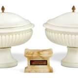 PAIR OF ITALIAN MARBLE URNS AND COVERS AND A MARBLE MODEL OF A BENCH - Foto 3