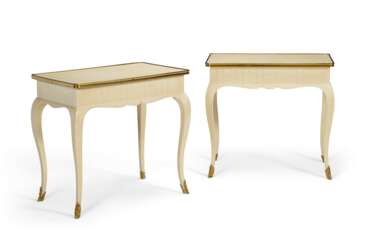 PAIR OF WHITE- PAINTED AND GILT-METAL MOUNTED OCCASIONAL TABLES