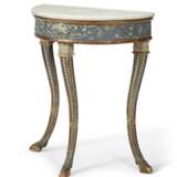 SOUTH ITALIAN BLUE AND CREAM-PAINTED AND PARCEL GILT SIDE TABLE - фото 3