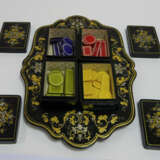 Chinesisches Tablett mit vier Spielmarken - Kästchen - Foto 2