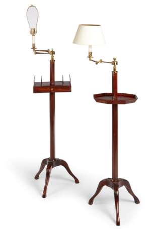 TWO BRASS-MOUNTED MAHOGANY FLOOR LAMPS - photo 1