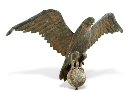 COPPER AND ZINC WEATHERVASE MODELED AS AN EAGLE - Foto 2
