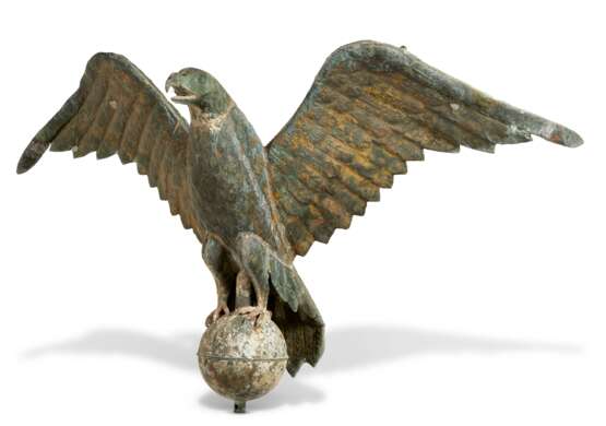 COPPER AND ZINC WEATHERVASE MODELED AS AN EAGLE - Foto 3