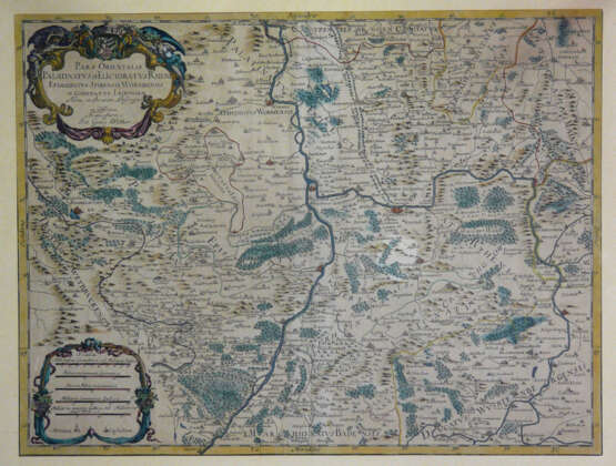 Johann Georg Walther, Kupferstich - Karte Die Rheinpfalz südlich von Worms (1674) - Foto 1