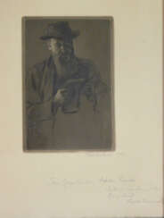Leopold Graf von Kalckreuth, Selbstbildnis mit Hut beim Lesen