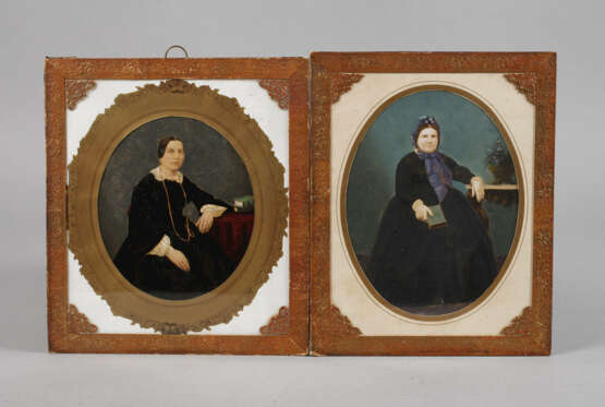 Paar übermalte Fotografien um 1860 - photo 1