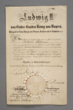 Autogramm Ludwig II. von Bayern - photo 1