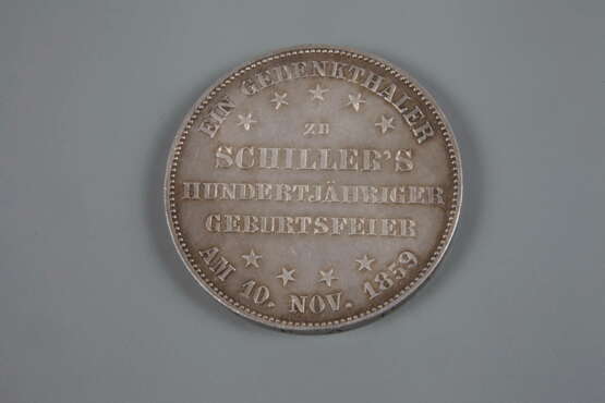 Gedenktaler Frankfurt 1859 Schiller - фото 2