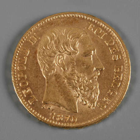 20 Francs Belgien 1870 - фото 1