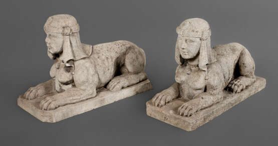 Paar Gartenskulpturen als Sphinx - фото 1