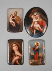 Four religious image plates