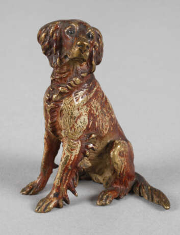 Wiener Bronze sitzender Hund - Foto 1