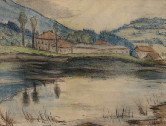 Paul Halke, zugeschrieben, Häuser am Teich - photo 1