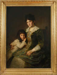 Prof. Andreas Groll, zugeschrieben, Bildnis einer Mutter mit Tochter