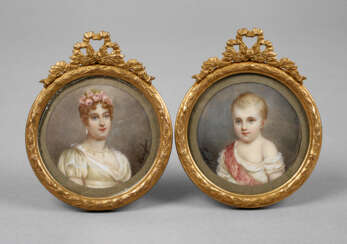 Pair Of Ivory Miniatures