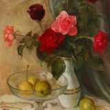 Tafelstillleben mit Rosen und Obstschale - photo 1