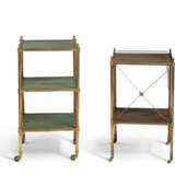 TWO FRENCH BRASS AND TOOLED LEATHER SIDE TABLES - фото 5