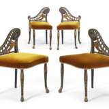 FOUR NORTH EUROPEAN BLACK-PAINTED AND PARCEL GILT SIDE CHAIRS - photo 1