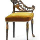FOUR NORTH EUROPEAN BLACK-PAINTED AND PARCEL GILT SIDE CHAIRS - photo 2