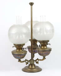 dreiflammige Petroleumlampe um 1880