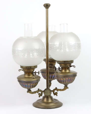 dreiflammige Petroleumlampe um 1880 - Foto 1