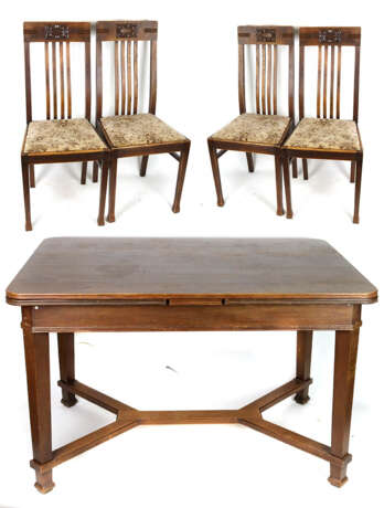 Tisch und 4 Stühle 1930er Jahre - Foto 1