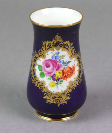 Meissen Kobalt Vase *Blumenbouquet* - Foto 1