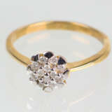 Brillant Ring - Gelbgold/WG 375 - Foto 1
