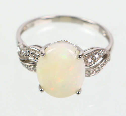 Opal Ring mit Billanten - Weissgold 375 - фото 1