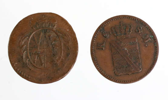 1 Heller u. 1 Pfennig Sachsen 1779C/1856F - Foto 2
