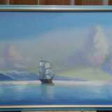 Design Gemälde, Gemälde „Schiff vor der Küste“, Leinwand, Ölfarbe, Landschaftsmalerei, 2020 - Foto 1