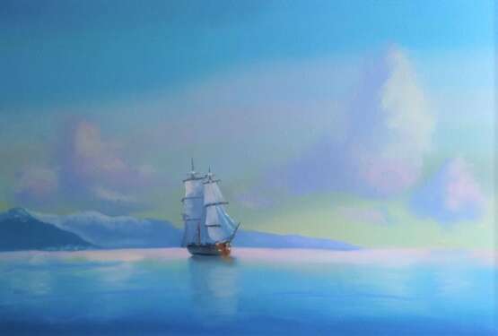 Design Gemälde, Gemälde „Schiff vor der Küste“, Leinwand, Ölfarbe, Landschaftsmalerei, 2020 - Foto 2