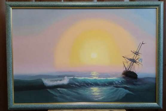 Интерьерная картина, Картина «Солнечный свет», Холст, Масляные краски, Морской пейзаж, 2020 г. - фото 1