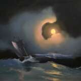 Интерьерная картина «Буря на море лунной ночью», Холст, Масляные краски, Морской пейзаж, 2020 г. - фото 2