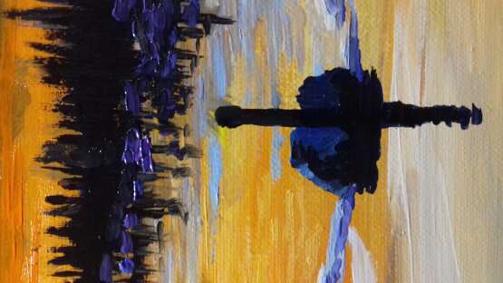 Картина «Озеро влюблённых », Холст на подрамнике, Масляные краски, Реализм, Пейзаж, 2020 г. - фото 4