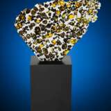 EXTRATERRESTRIAL GEMS IN A LARGE PARTIAL SLICE OF ESQUEL PALLASITE — THE MOST BEAUTIFUL OTHERWORLDLY SUBSTANCE KNOWN - photo 1