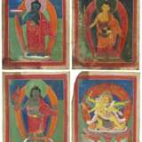 A GROUP OF NINETEEN SMALL PAINTED THANGKAS - Foto 1