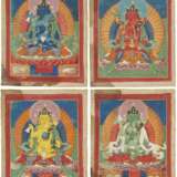 A GROUP OF NINETEEN SMALL PAINTED THANGKAS - photo 2