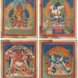 A GROUP OF NINETEEN SMALL PAINTED THANGKAS - photo 3