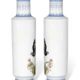 A PAIR OF FAMILLE ROSE 'BUTTERFLIES AND FLOWERS' VASES - фото 3