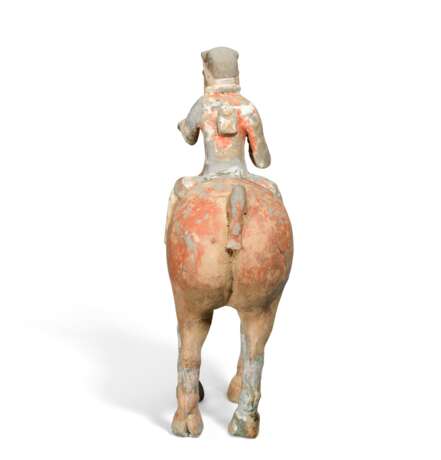 A PAINTED POTTERY HORSE AND RIDER - photo 3