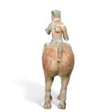 A PAINTED POTTERY HORSE AND RIDER - photo 3