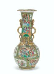 A FAMILLE ROSE CANTON ENAMEL 'FIGURAL' VASE 