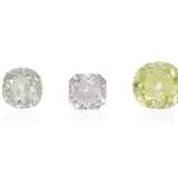 THREE UNMOUNTED COLORED DIAMONDS WITH GIA REPORTS - photo 1