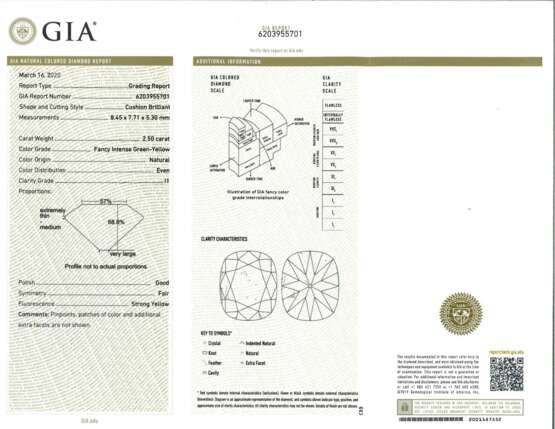 THREE UNMOUNTED COLORED DIAMONDS WITH GIA REPORTS - фото 3