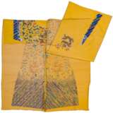 A YELLOW SILK EMBROIDERED UNCUT DRAGON ROBE AND A BROWN SILK EMBROIDERED UNCUT DRAGON ROBE - фото 8