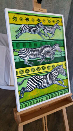 Design Painting, Painting “Zebras”, Canvas, Oil paint, Realist, Animalistic, 2020 - photo 3