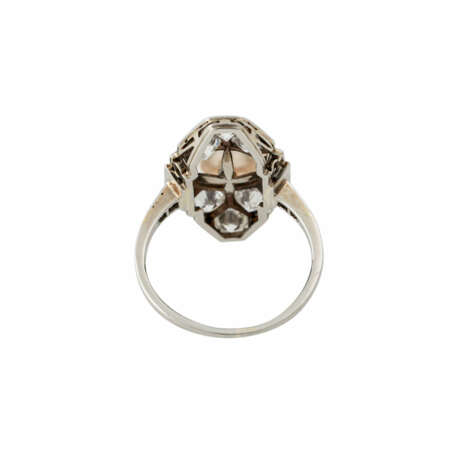 Art Déco Ring mit 6 Altschliffdiamanten zusammen ca. 0,9 ct, - Foto 4