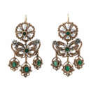 Barock Ohrringe mit Smaragden, kleinen Naturperlchen - фото 1